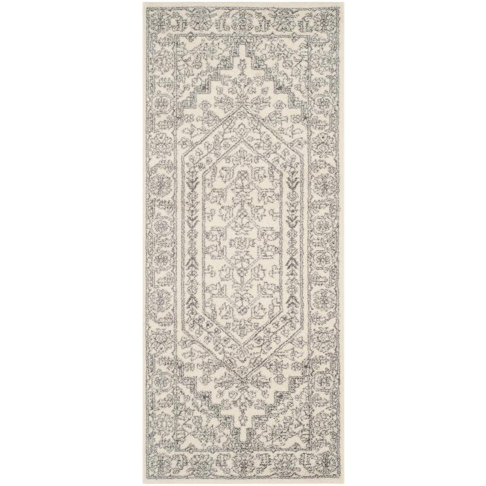 Adirondack, IVORY / SILVER, 2'-6" X 12', Area Rug, ADR108B-212. Picture 1