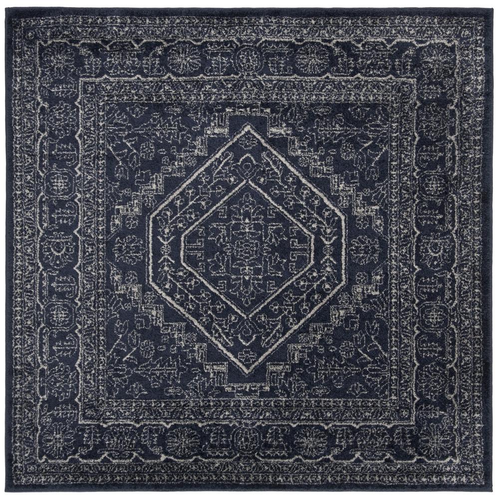 Adirondack, NAVY / IVORY, 6' X 6' Square, Area Rug. Picture 1