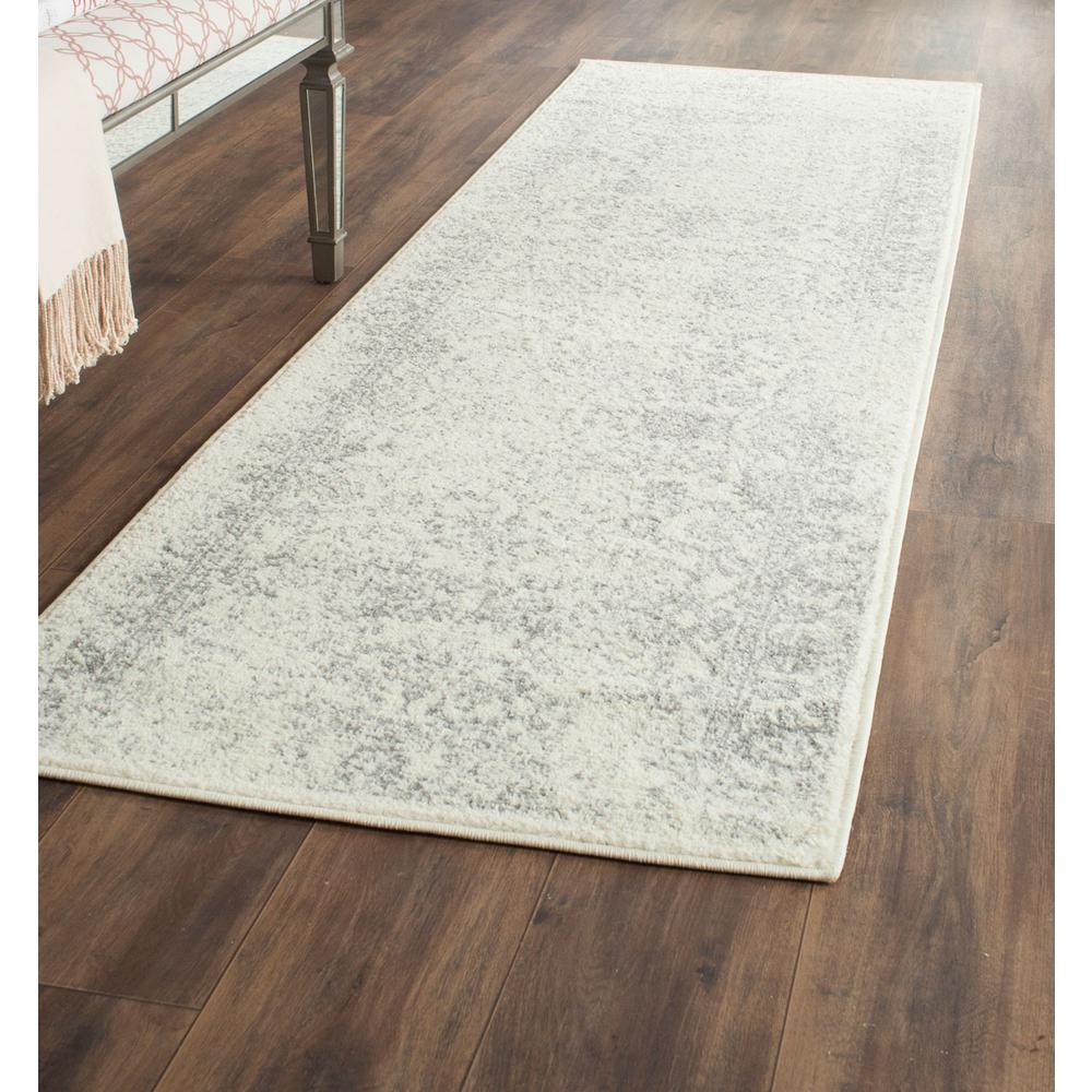 Adirondack, IVORY / SILVER, 2'-6" X 12', Area Rug, ADR109C-212. Picture 1