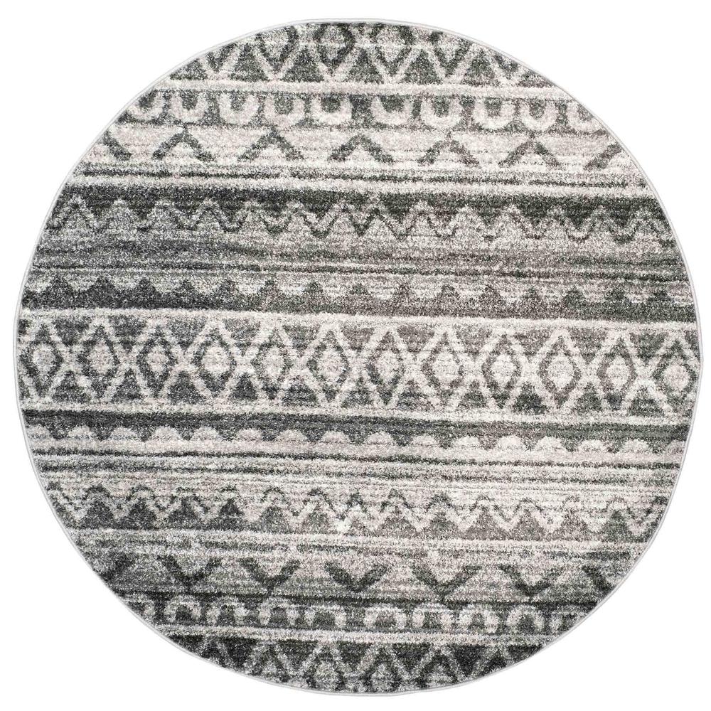 Adirondack, IVORY / CHARCOAL, 6' X 6' Round, Area Rug, ADR119N-6R. Picture 1