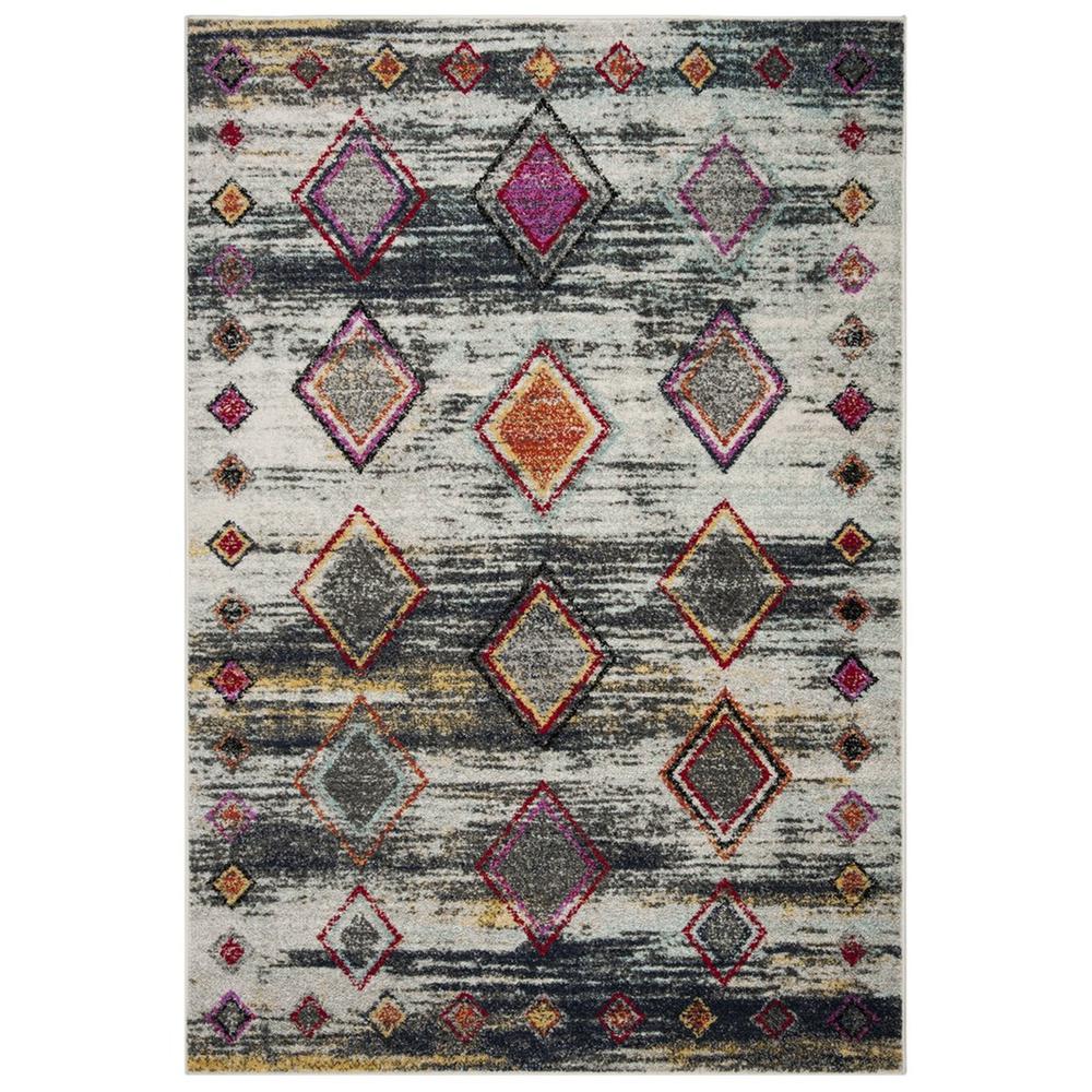 ADIRONDACK, LIGHT GREY / RED, 5'-1" X 7'-6", Area Rug, ADR205F-5. Picture 1