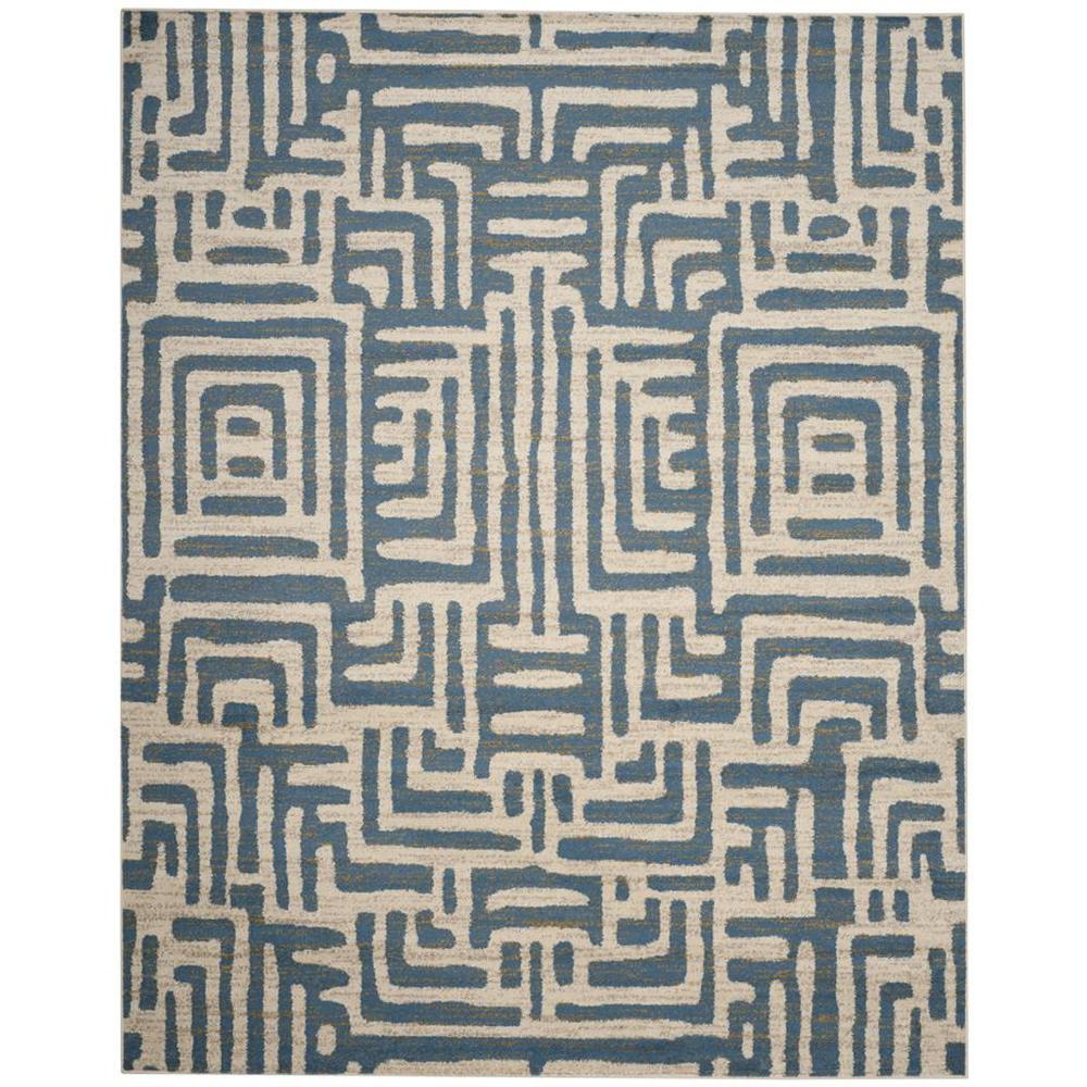 AMSTERDAM, IVORY / LIGHT BLUE, 9' X 12', Area Rug. The main picture.