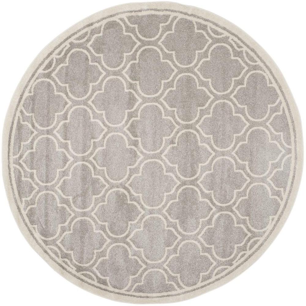 AMHERST, LIGHT GREY / IVORY, 7' X 7' Round, Area Rug, AMT412B-7R. Picture 1