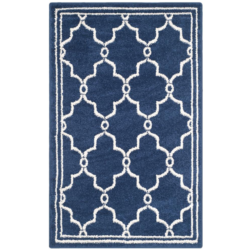 AMHERST, NAVY / BEIGE, 3' X 5', Area Rug, AMT414P-3. Picture 1