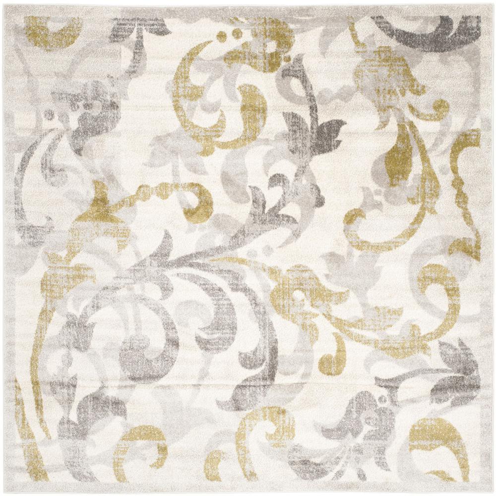 AMHERST, IVORY / LIGHT GREY, 7' X 7' Square, Area Rug, AMT428E-7SQ. Picture 1