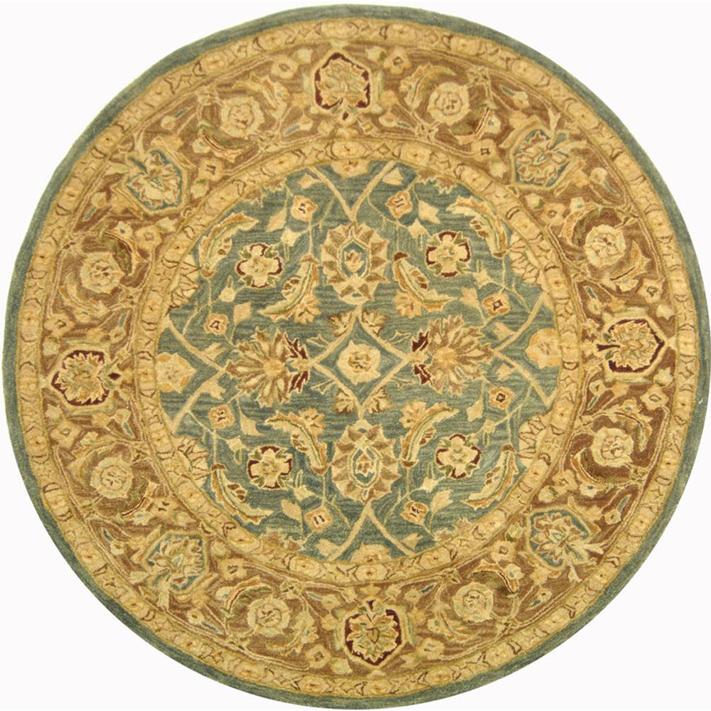 ANATOLIA, TEAL BLUE / TAUPE, 6' X 6' Round, Area Rug. Picture 1