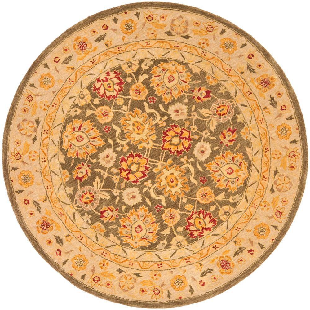 ANATOLIA, OLIVE GREY / BEIGE, 6' X 6' Round, Area Rug. The main picture.