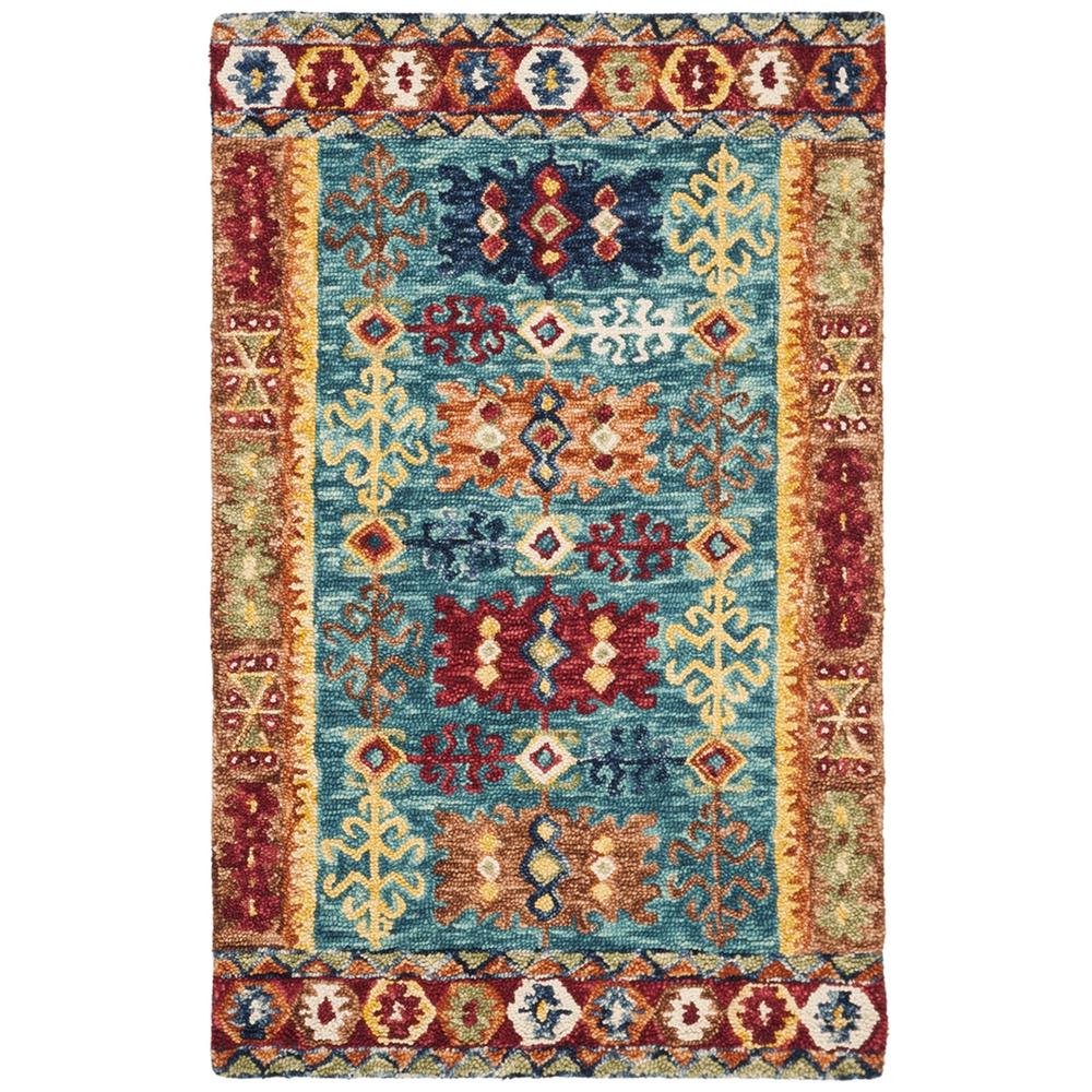 ASPEN, BLUE / RED, 4' X 6', Area Rug, APN503A-4. Picture 1