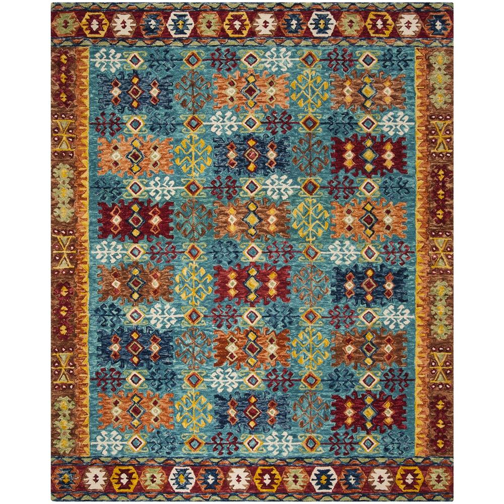 ASPEN, BLUE / RED, 9' X 12', Area Rug. Picture 1