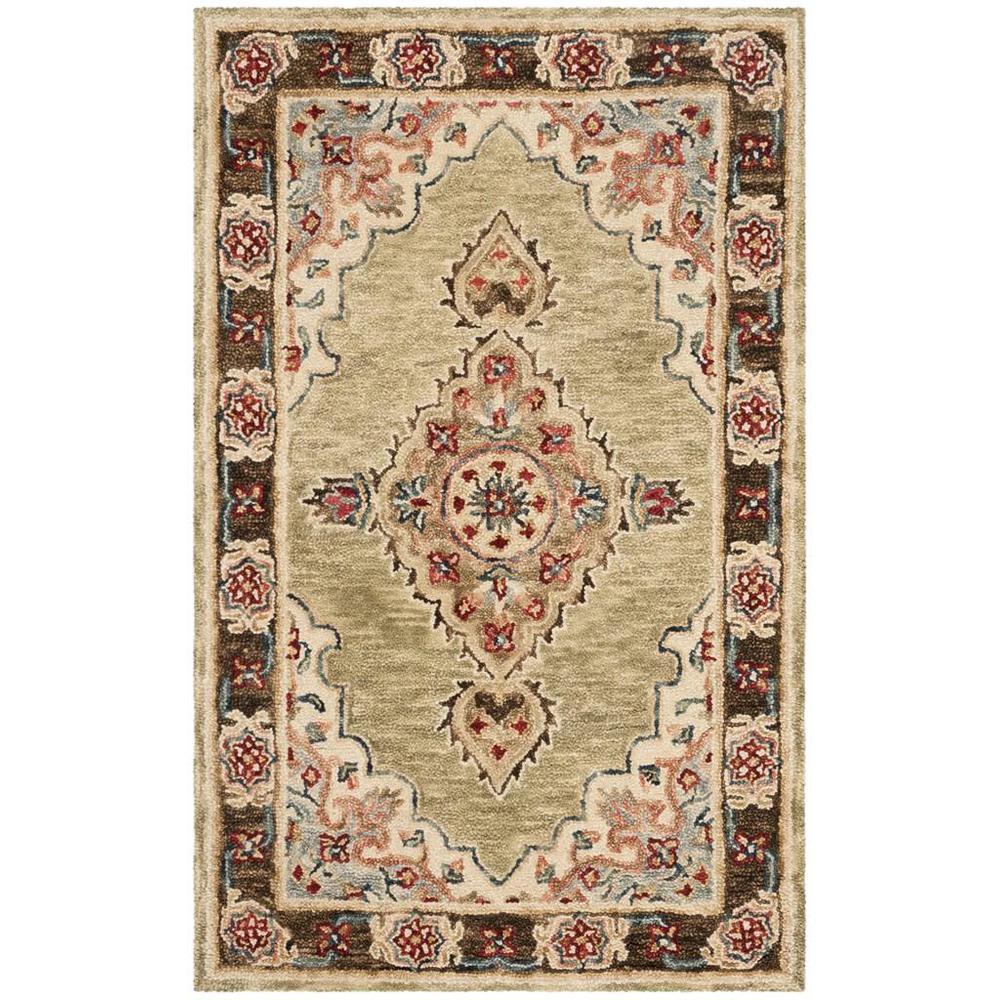 ASPEN, SAGE / BROWN, 4' X 6', Area Rug. Picture 1