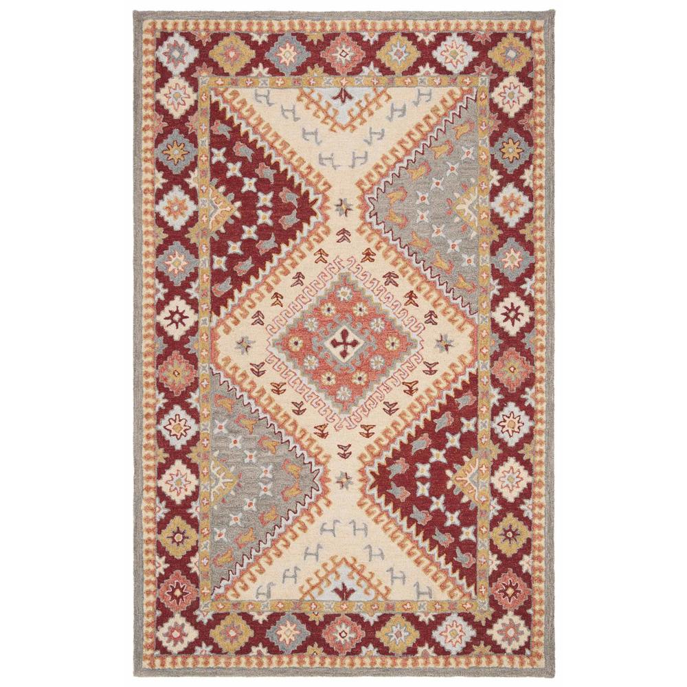ASPEN, RED / IVORY, 3' X 5', Area Rug. Picture 1