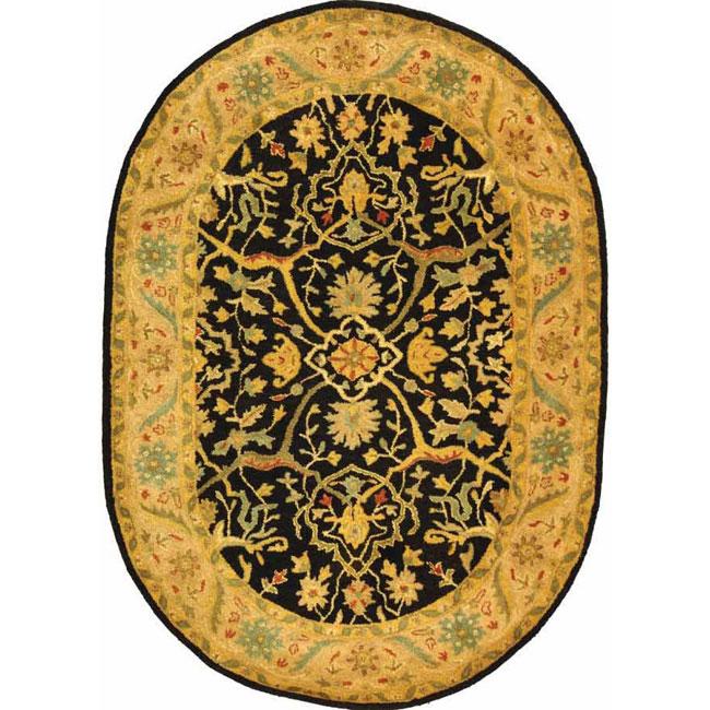 ANTIQUITY, BLACK, 7'-6" X 9'-6" Oval, Area Rug, AT14B-8OV. Picture 1