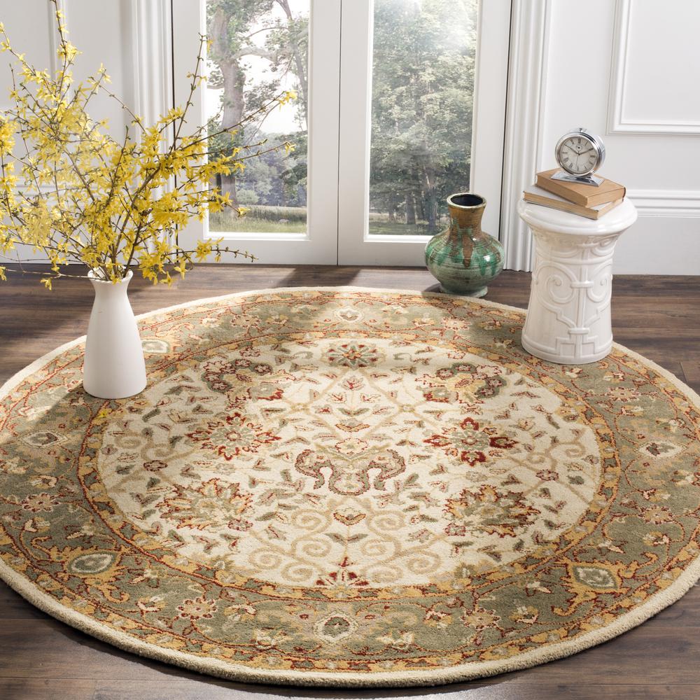 ANTIQUITY, IVORY, 3'-6" X 3'-6" Round, Area Rug, AT21F-4R. Picture 2