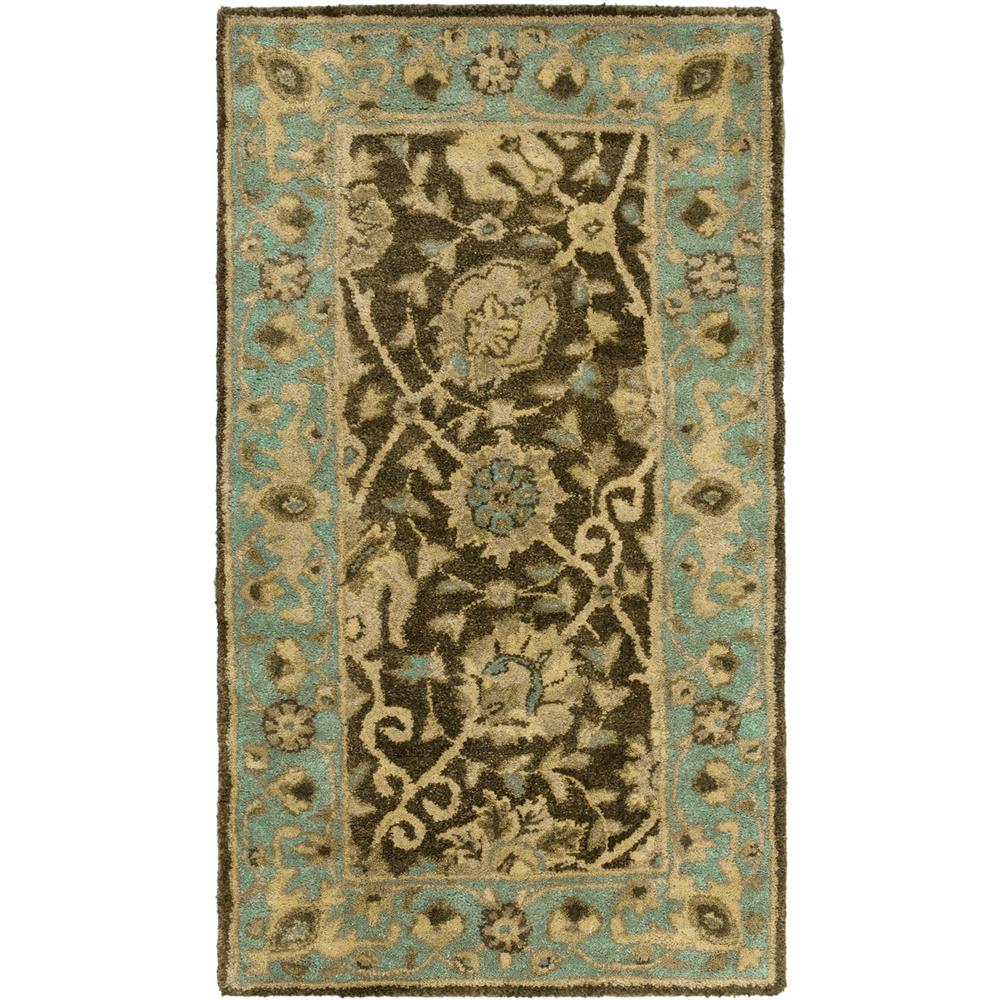 ANTIQUITY, BROWN / GREEN, 2'-3" X 12', Area Rug, AT21G-212. Picture 1