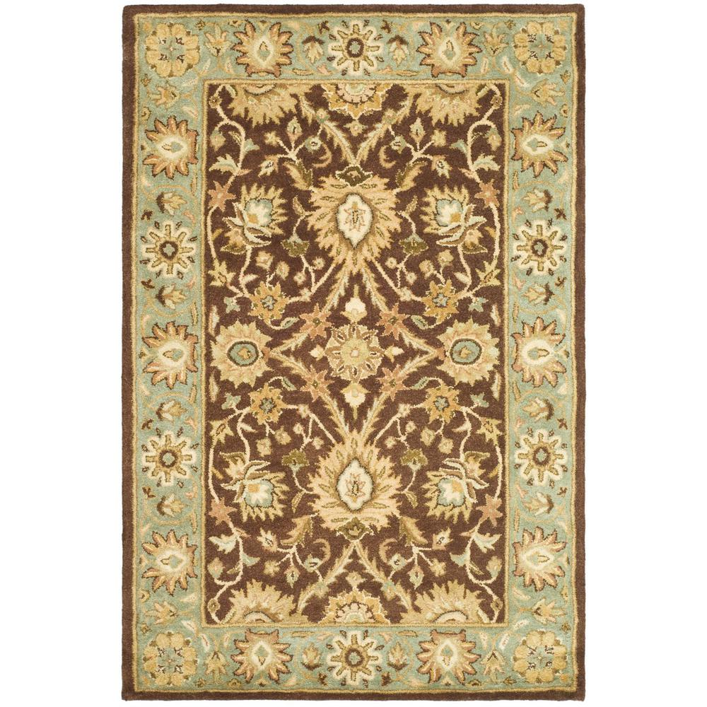 ANTIQUITY, CHOCOLATE / BLUE, 4' X 6', Area Rug. Picture 1