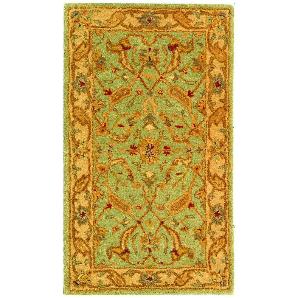 ANTIQUITY, TEAL / BEIGE, 2'-3" X 12', Area Rug. Picture 1