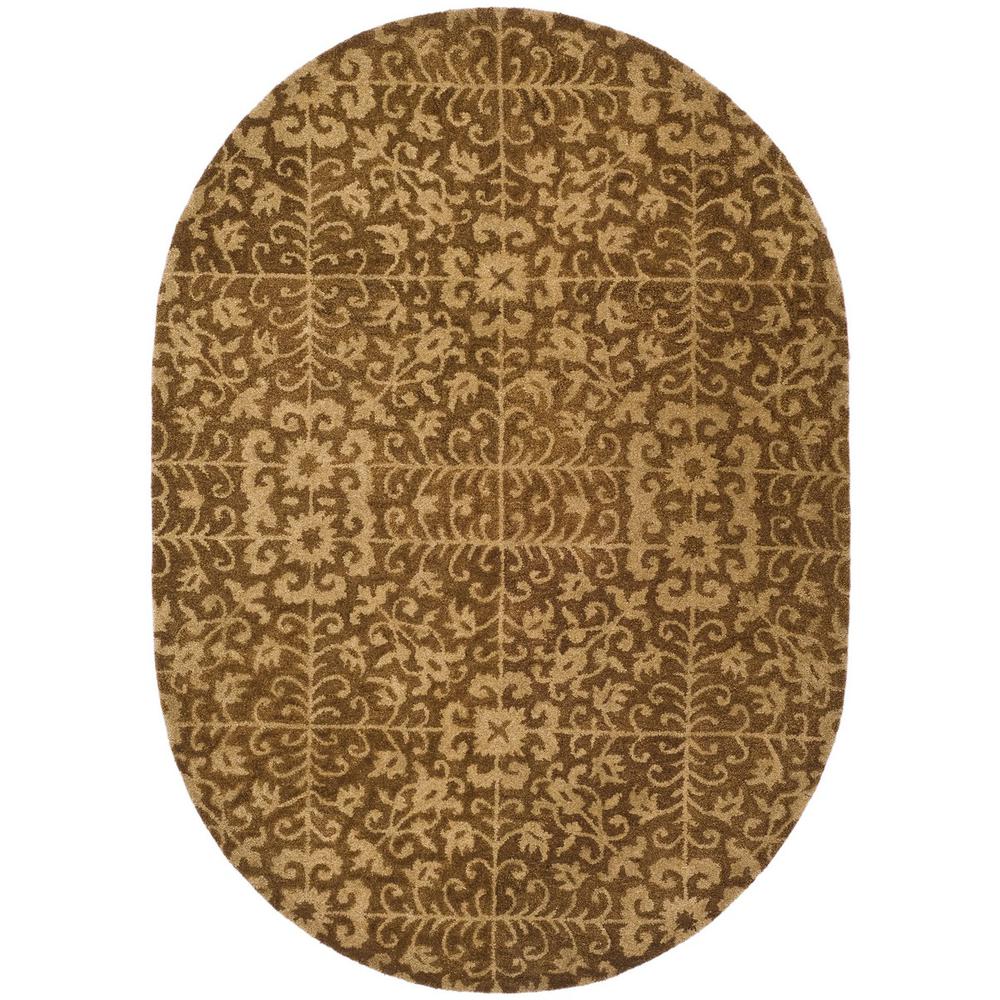 ANTIQUITY, GOLD / BEIGE, 7'-6" X 9'-6" Oval, Area Rug. Picture 1