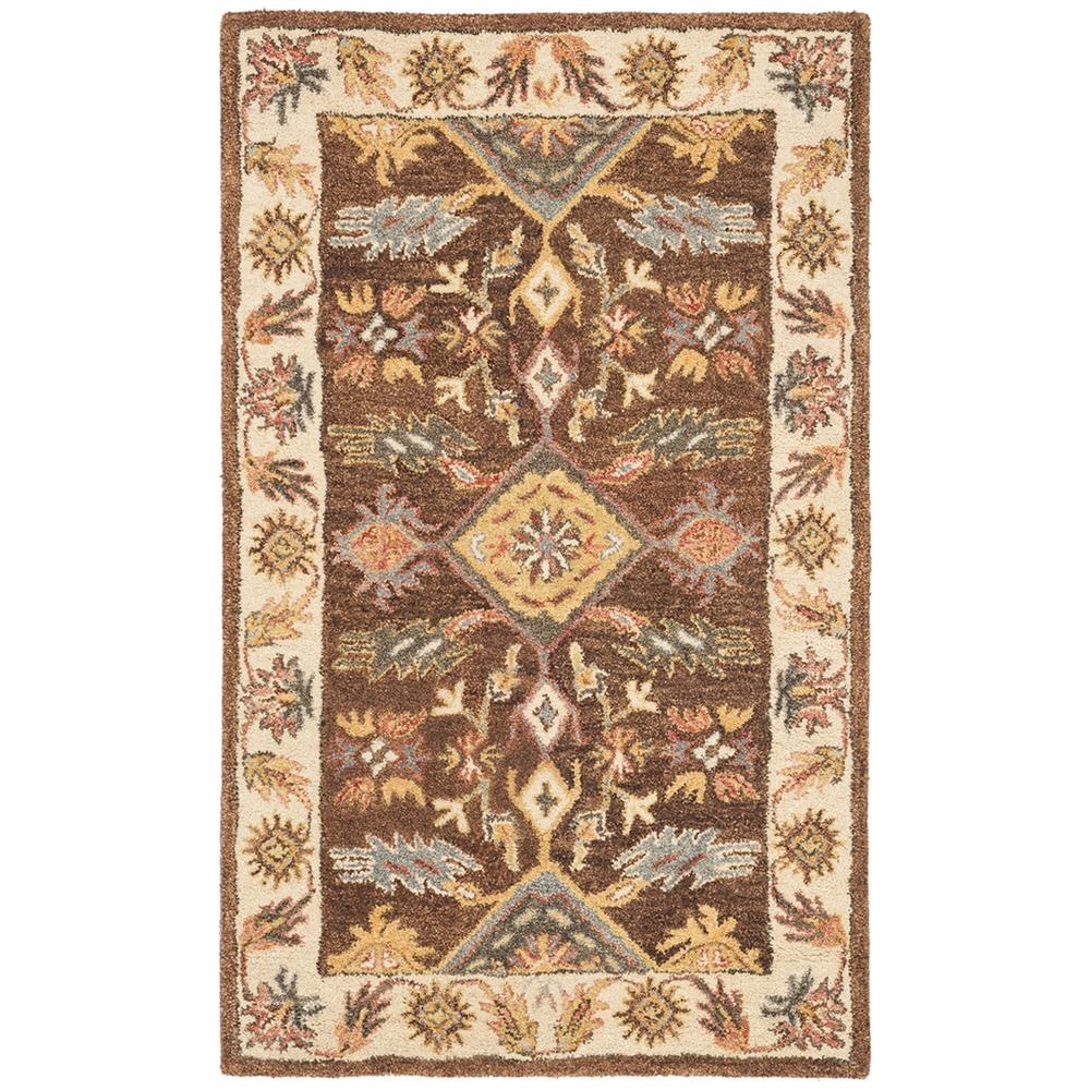 ANTIQUITY, DARK BROWN / IVORY, 3' X 5', Area Rug. Picture 1