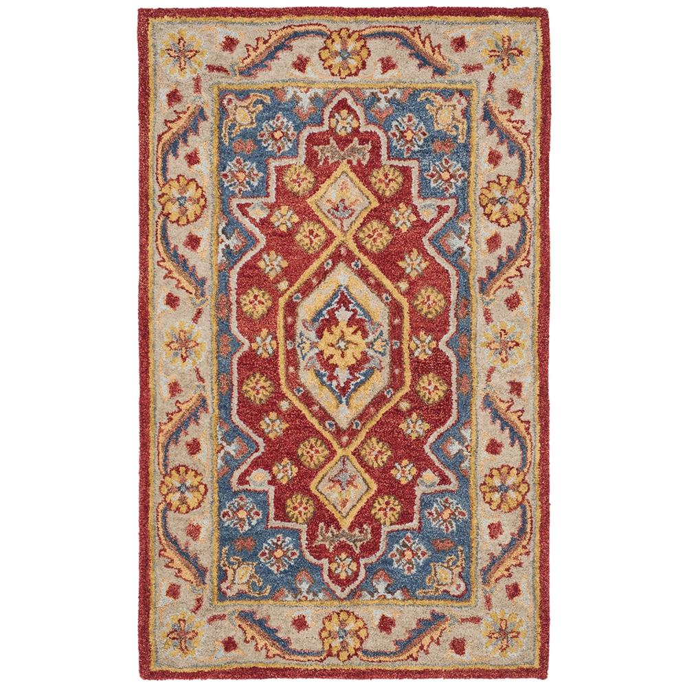 ANTIQUITY, RED / BLUE, 3' X 5', Area Rug, AT503Q-3. Picture 1