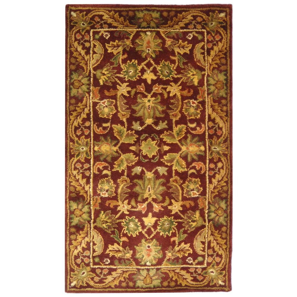 ANTIQUITY, WINE / GOLD, 3' X 5', Area Rug, AT52B-3. Picture 1