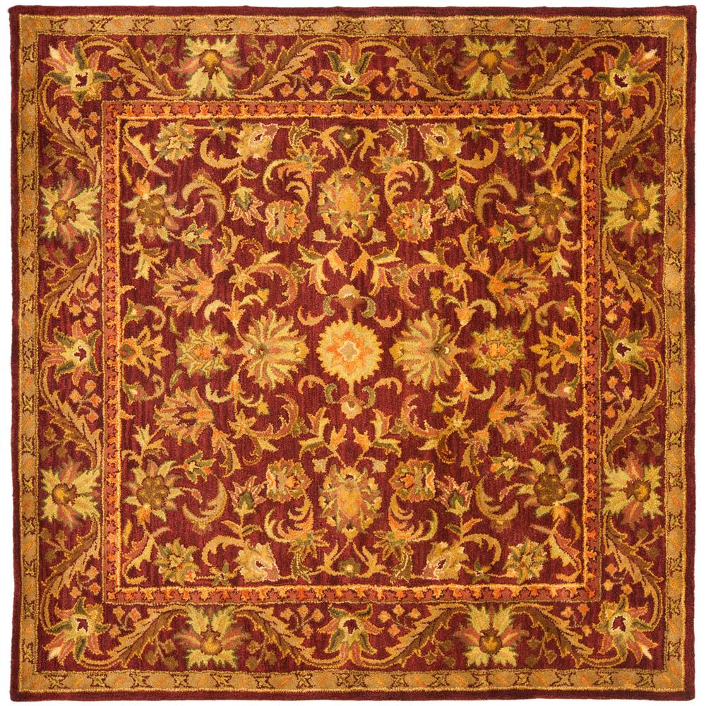 ANTIQUITY, WINE / GOLD, 8' X 8' Square, Area Rug. Picture 1