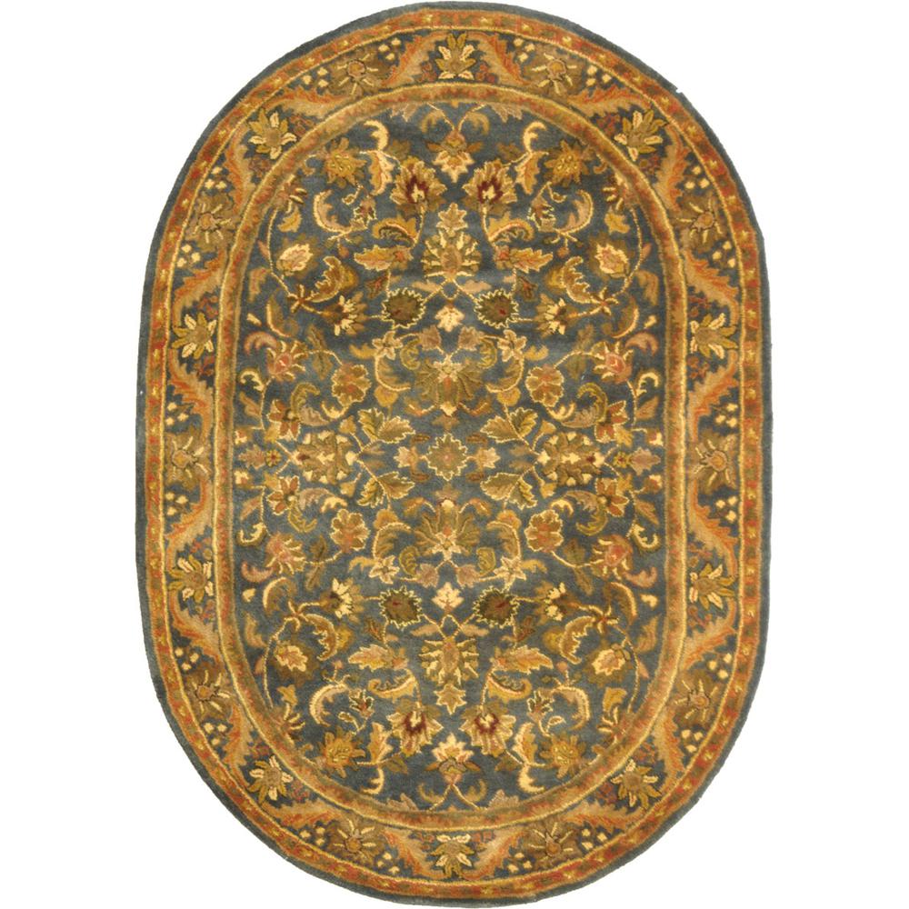 ANTIQUITY, BLUE / GOLD, 7'-6" X 9'-6" Oval, Area Rug. Picture 1
