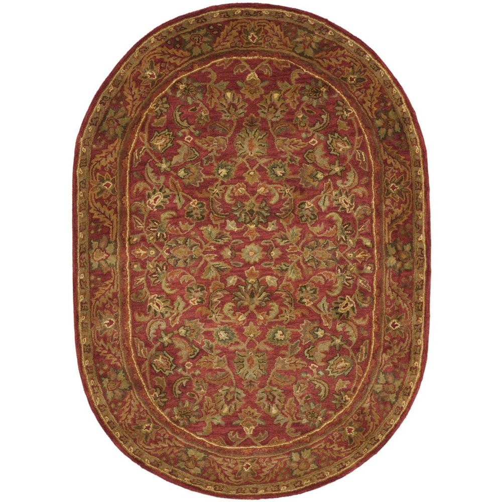 ANTIQUITY, RED / RED, 7'-6" X 9'-6" Oval, Area Rug. Picture 1