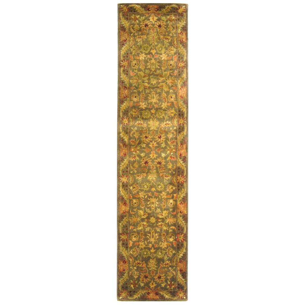 ANTIQUITY, GREEN / GOLD, 2'-3" X 12', Area Rug, AT52K-212. Picture 1
