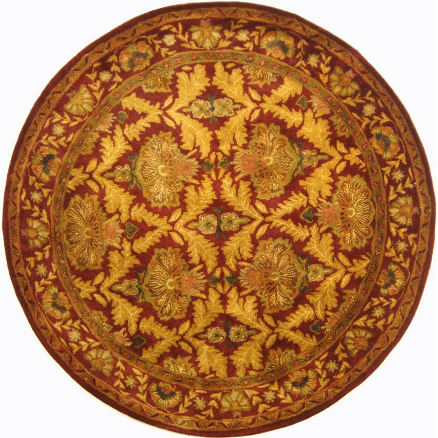 ANTIQUITY, WINE / GOLD, 5' X 5' Round, Area Rug. The main picture.