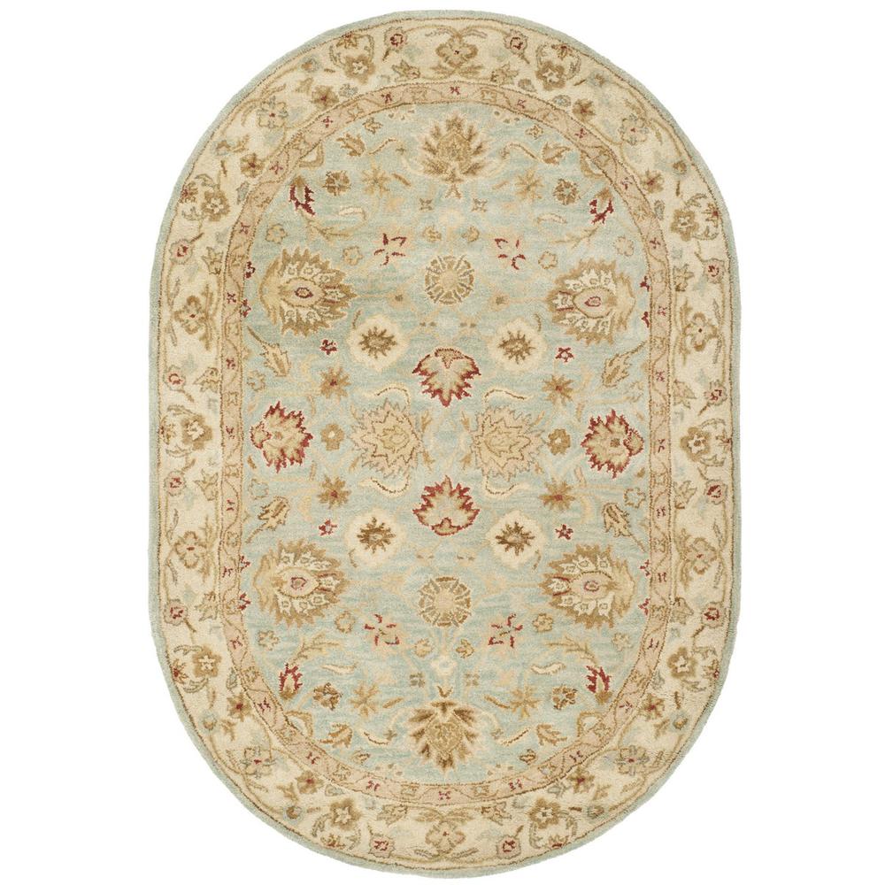 ANTIQUITY, GREY BLUE / BEIGE, 7'-6" X 9'-6" Oval, Area Rug. Picture 1