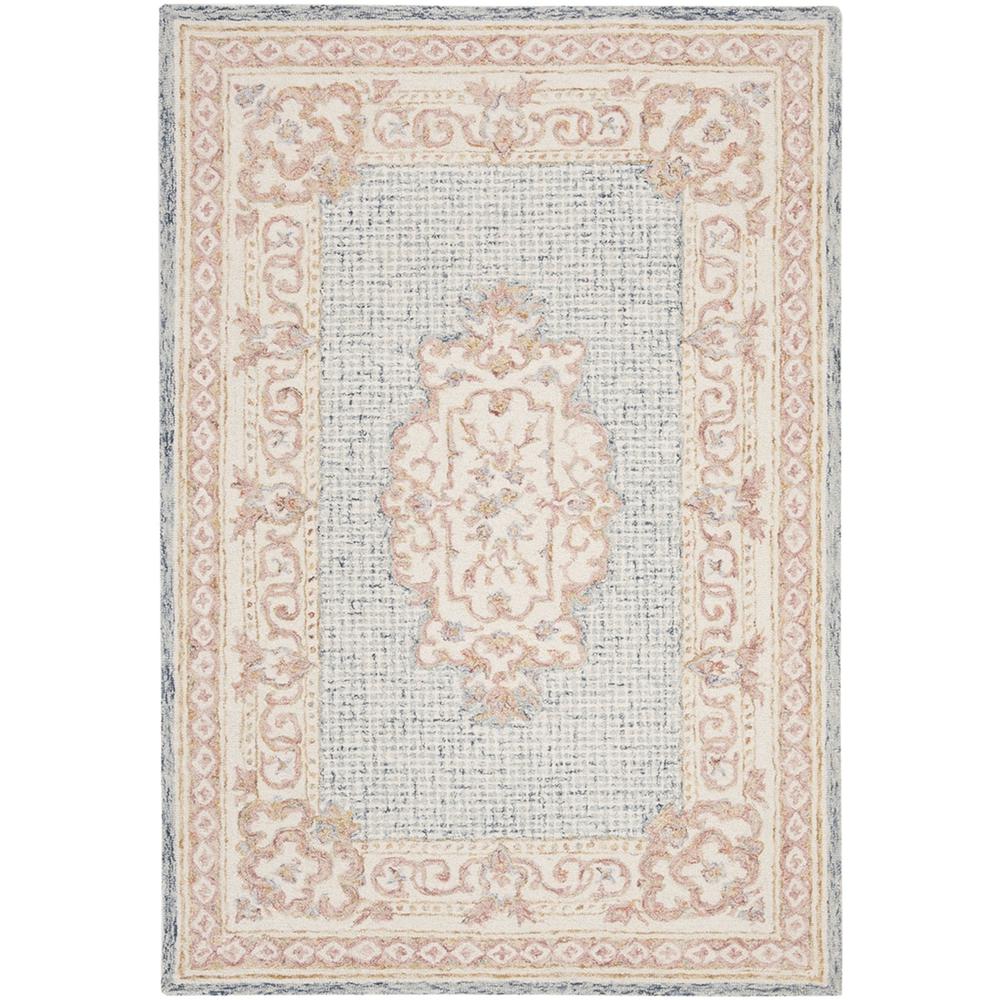 AUBUSSON, BLUE / IVORY, 5' X 8', Area Rug. Picture 1