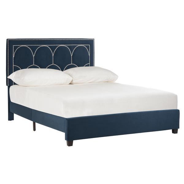 Solania Bed, Queen, Navy. Picture 1