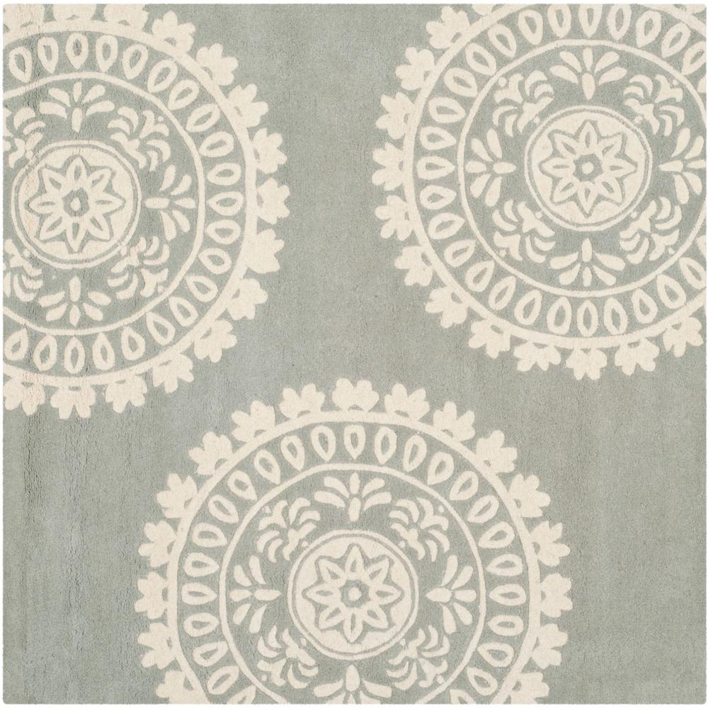 BELLA, GREY / IVORY, 7' X 7' Square, Area Rug, BEL121A-7SQ. Picture 1