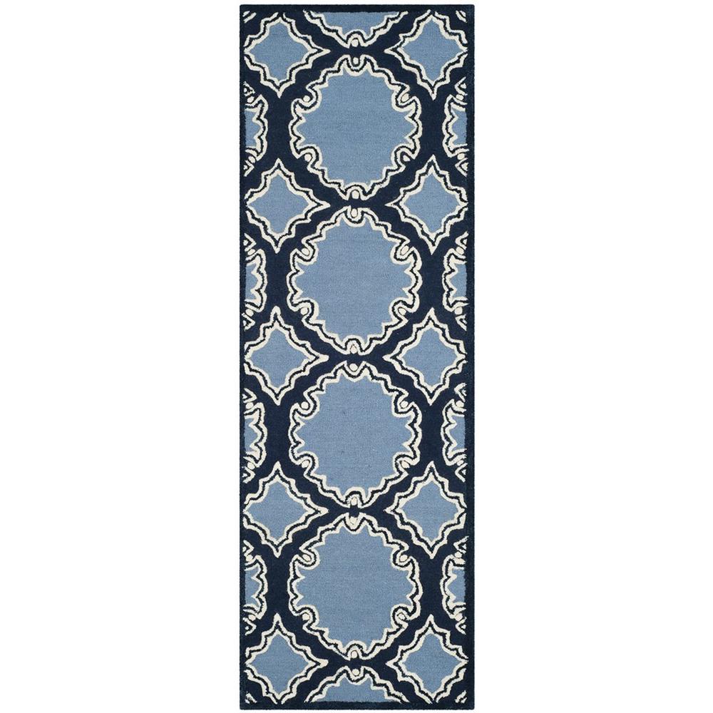 BELLA, NAVY / BLUE, 2'-3" X 7', Area Rug. Picture 1