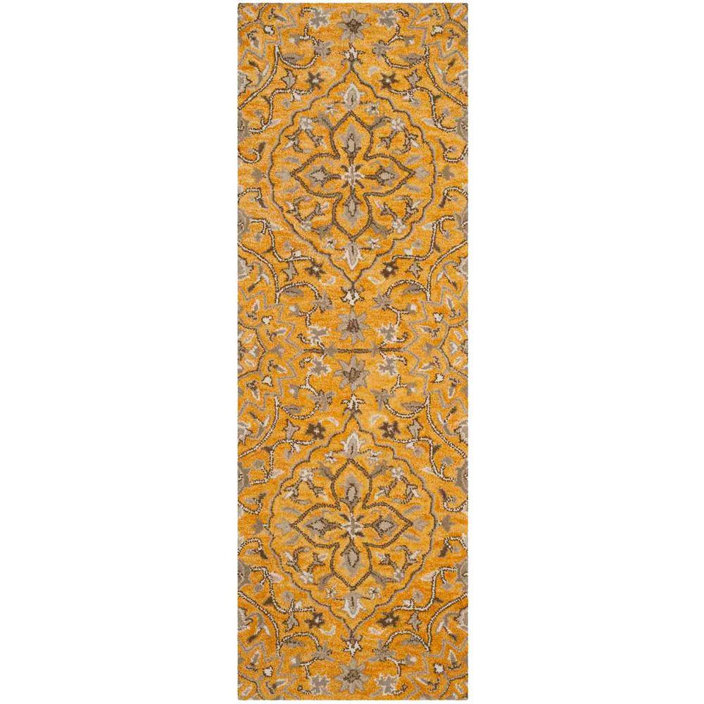 BELLA, GOLD / TAUPE, 2'-3" X 7', Area Rug. Picture 1