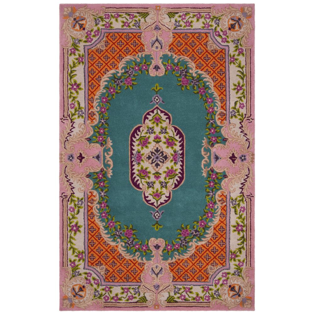 Bellagio, BLUE / PINK, 5' X 8', Area Rug. Picture 1