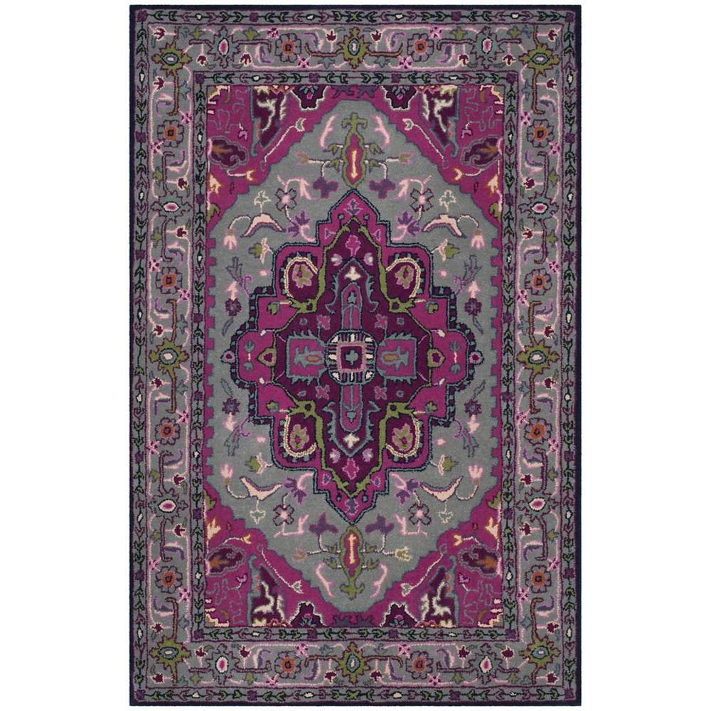 Bellagio, GREY / PINK, 3' X 5', Area Rug. Picture 1