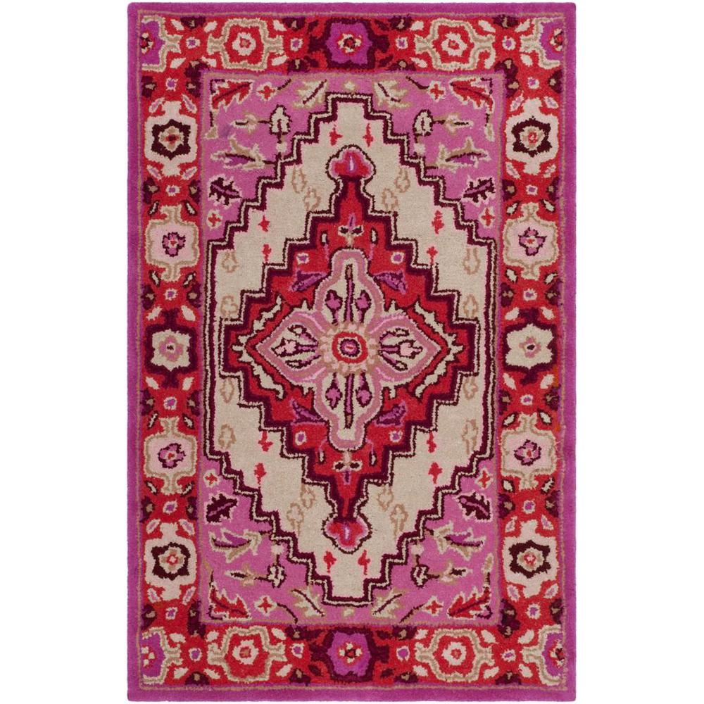 Bellagio, RED PINK / IVORY, 2'-6" X 4', Area Rug. Picture 1