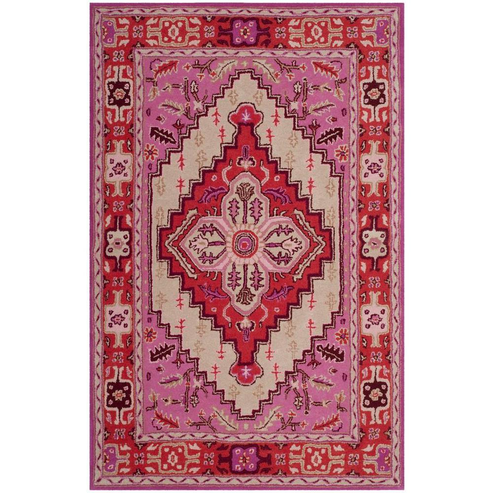 Bellagio, RED PINK / IVORY, 3' X 5', Area Rug. Picture 1