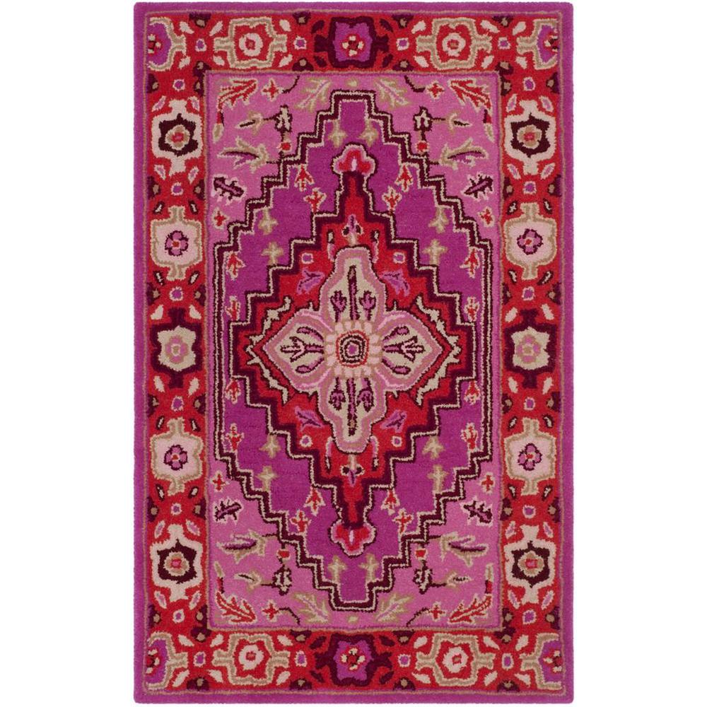 Bellagio, RED / PINK, 2'-6" X 4', Area Rug. Picture 1