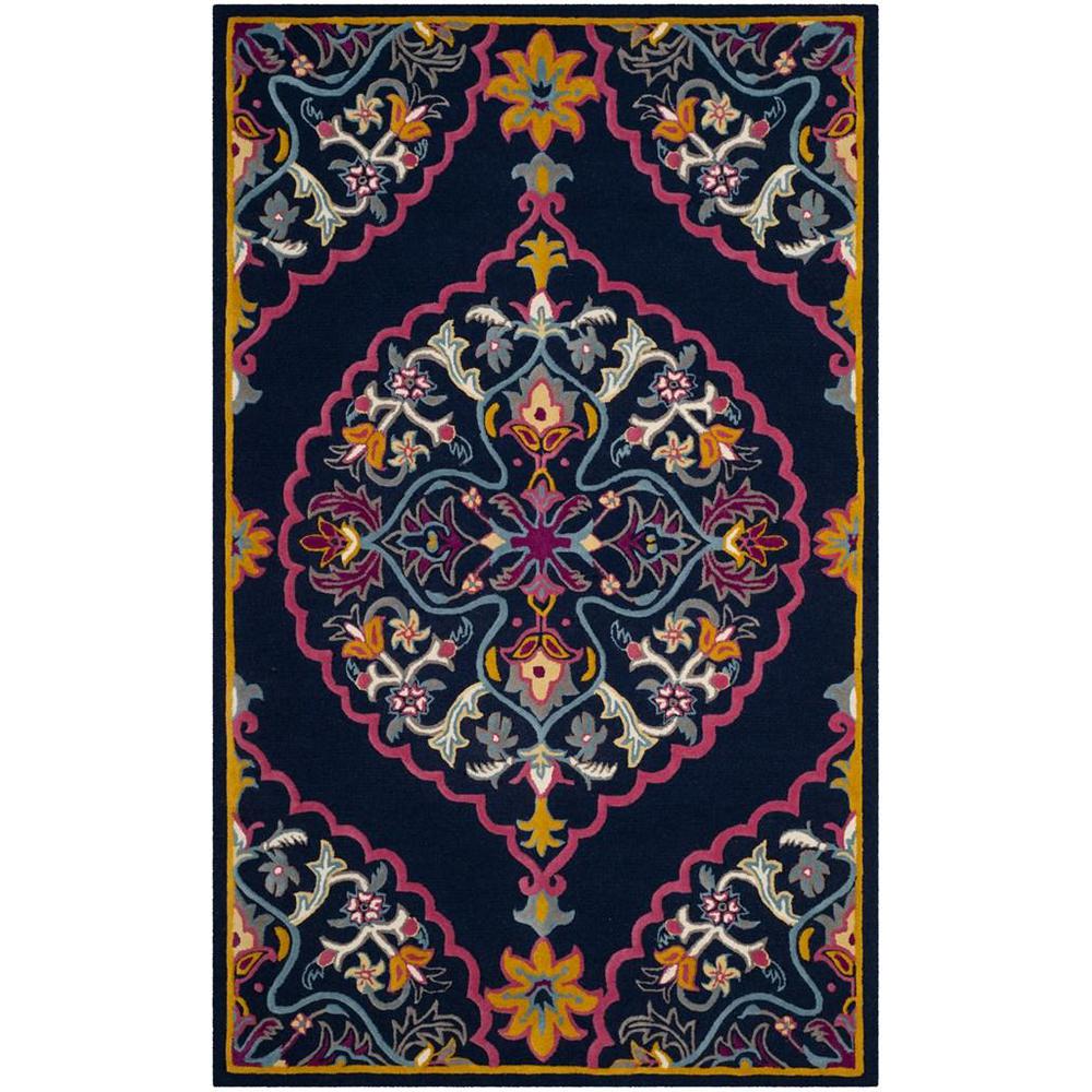 Bellagio, NAVY BLUE / MULTI, 6' X 9', Area Rug. The main picture.