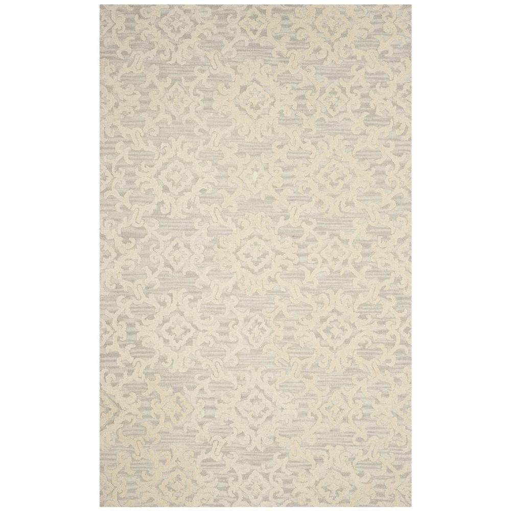 BLOSSOM, GREY / IVORY, 5' X 8', Area Rug, BLM104A-5. Picture 1
