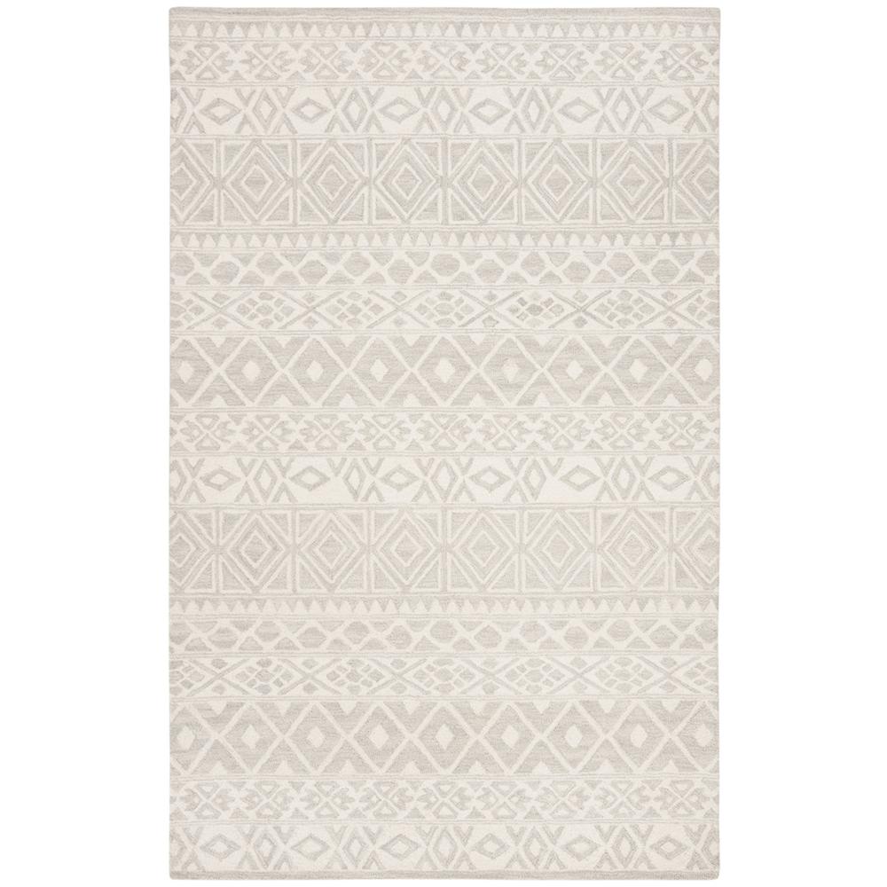 BLOSSOM, SILVER / IVORY, 5' X 8', Area Rug, BLM113G-5. Picture 1
