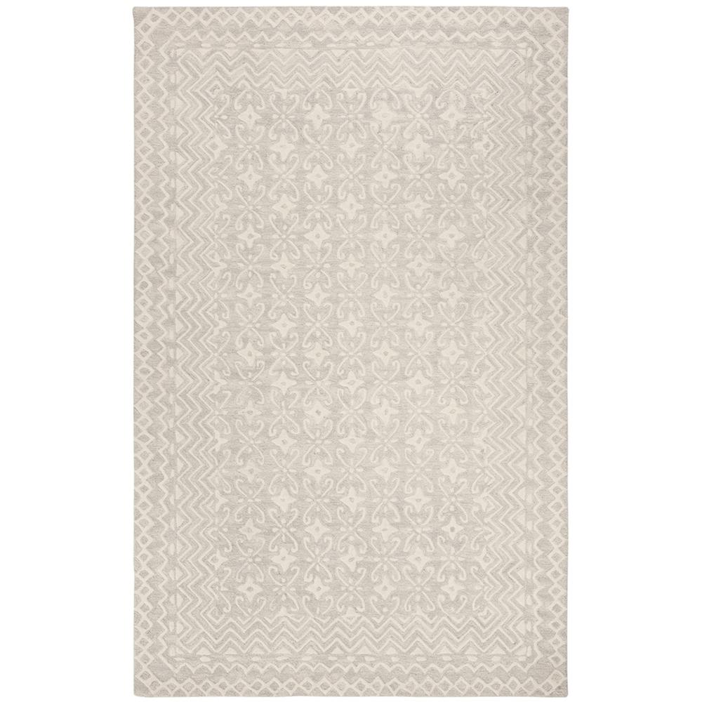 BLOSSOM, GREY / IVORY, 5' X 8', Area Rug, BLM114F-5. Picture 1
