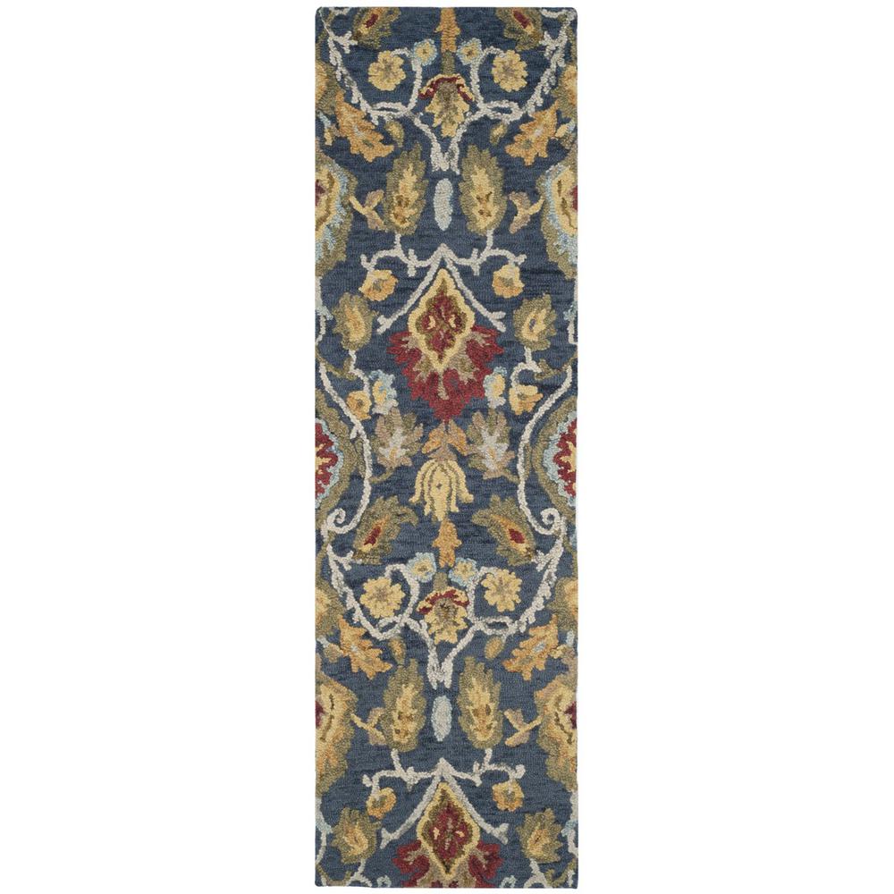 BLOSSOM, NAVY / MULTI, 2'-3" X 12', Area Rug. Picture 1