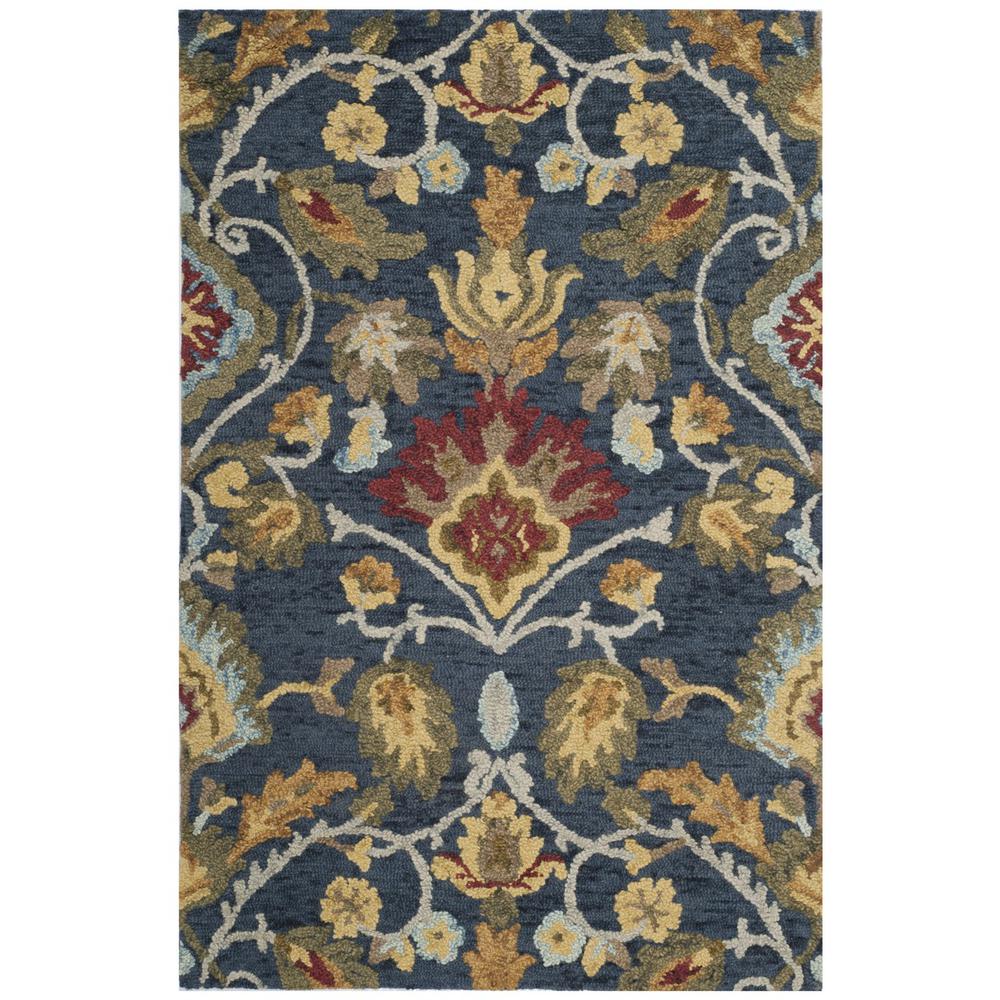BLOSSOM, NAVY / MULTI, 2'-3" X 4', Area Rug. Picture 1