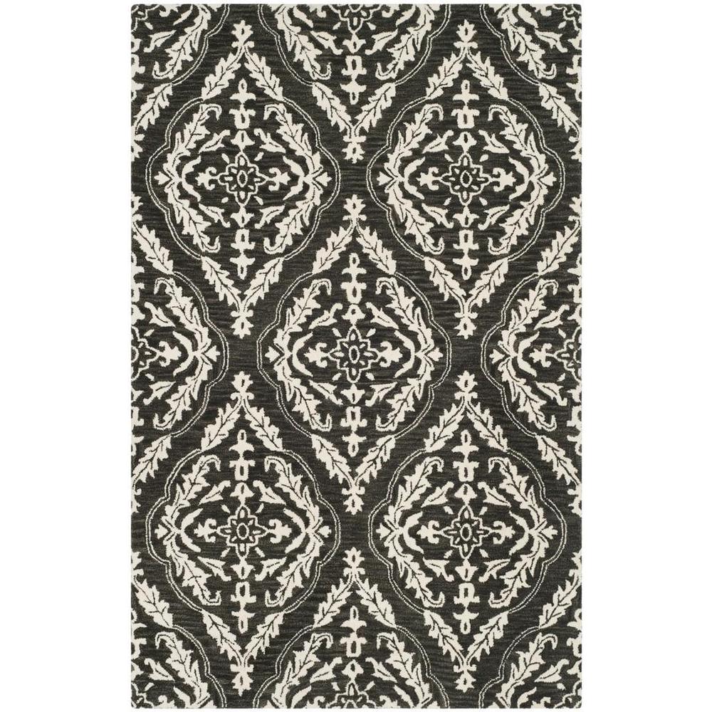 BLOSSOM, CHARCOAL / IVORY, 8' X 10', Area Rug, BLM602H-8. Picture 1