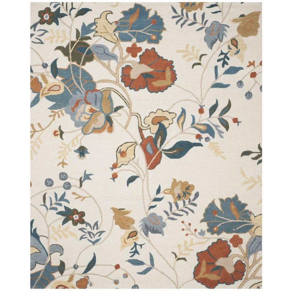 BLOSSOM, IVORY / BLUE, 9' X 12', Area Rug. Picture 1