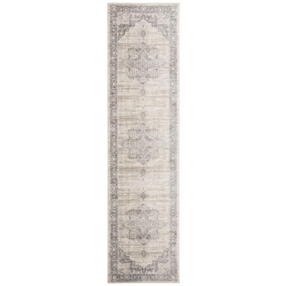 BRENTWOOD, CREAM / GREY, 2' X 6', Area Rug. Picture 1