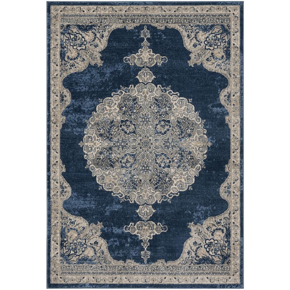 BRENTWOOD, NAVY / LIGHT GREY, 4' X 6', Area Rug, BNT867M-4. Picture 1